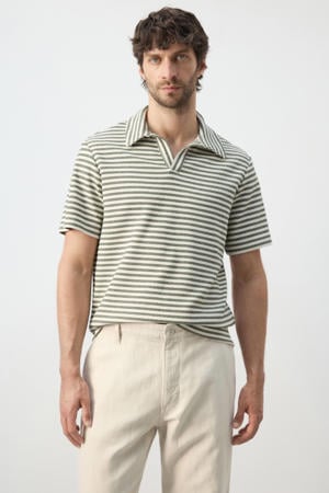 regular gestreepte polo groen