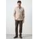 Mango Man regular casual overhemd met linnen beige
