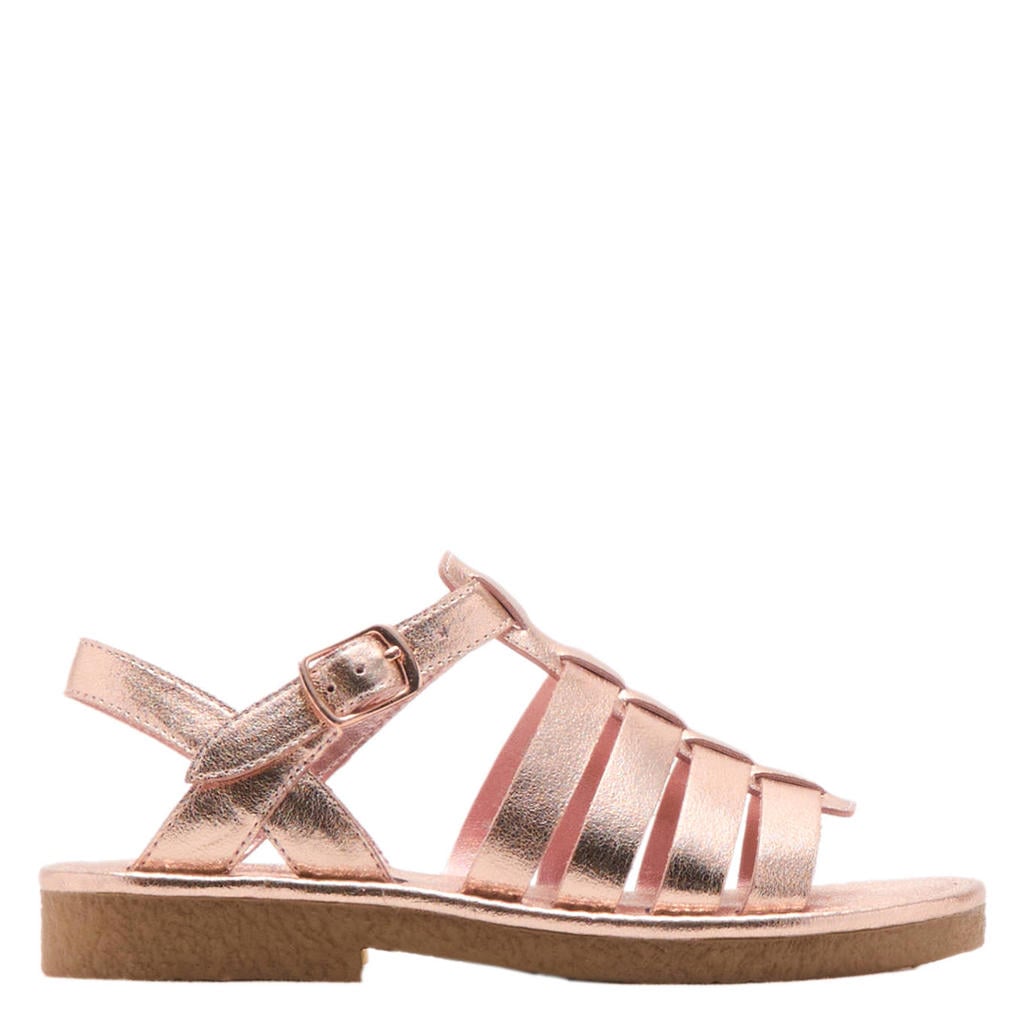 Lichtroze meisjes Mango Kids sandalen van 100% polyester met gesp
