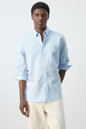 regular casual overhemd lichtblauw