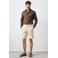 Mango Man slim casual overhemd met linnen bruin