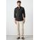 Mango Man slim casual overhemd met linnen zwart