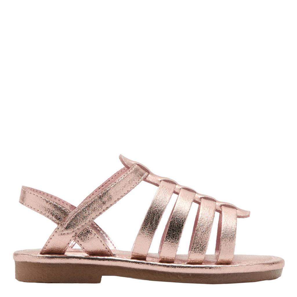 Metallic en roze meisjes Mango Kids sandalen van 100% polyester met klittenband