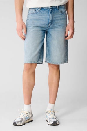 relaxed regular waist short medium blue denim