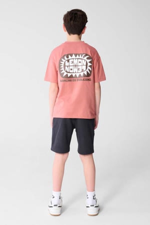 T-shirt met backprint zalm
