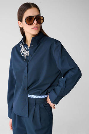 geruit blouse donkerblauw