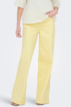 JDYVERA high waist wide leg jeans lichtgeel