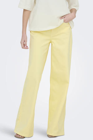 JDYVERA high waist wide leg jeans lichtgeel