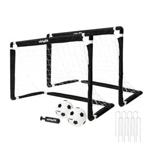 voetbaldoelen set incl. twee ballen en pomp