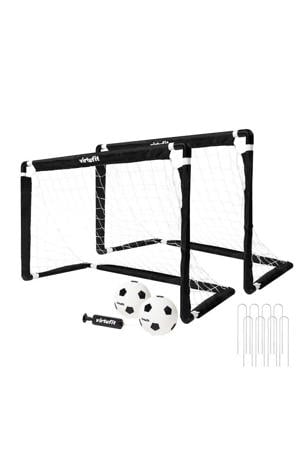 voetbaldoelen set incl. twee ballen en pomp