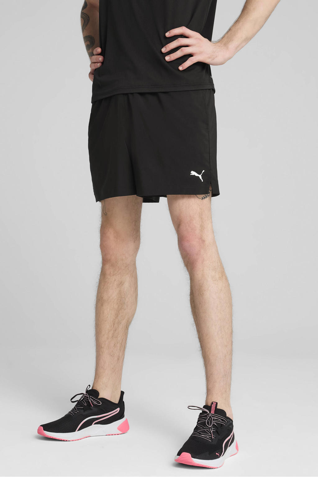 Zwarte heren Puma sportshort van polyester