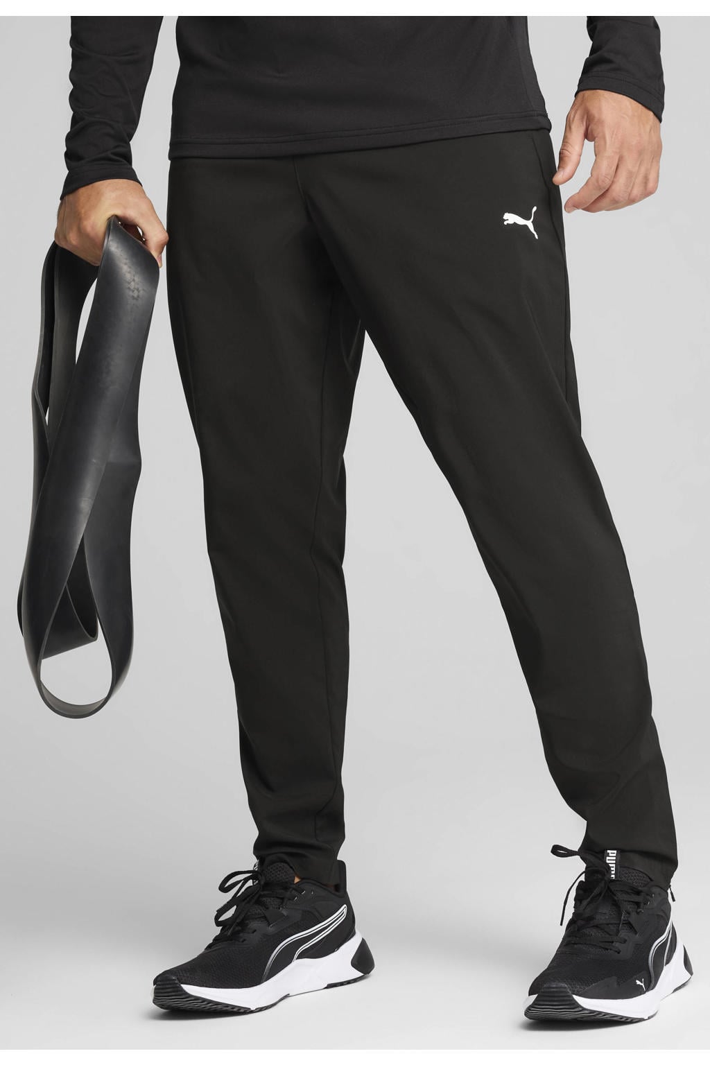 Zwarte heren Puma trainingsbroek van polyester