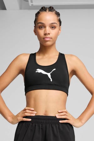 sportbh medium support met print - zwart