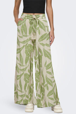 wide leg regular waist casual broek