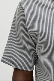 thumbnail: JACK & JONES PREMIUM regular gestreept casual overhemd met ingebreid patroon blauw