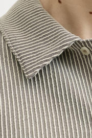 thumbnail: JACK & JONES PREMIUM regular gestreept casual overhemd met ingebreid patroon taupe