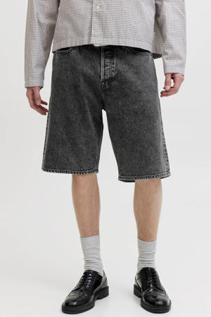 baggy fit denim short - middelgrijs