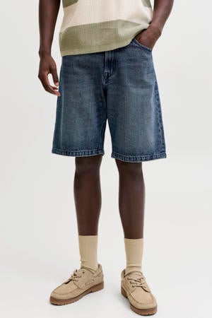 relaxed fit denim short - donkerblauw