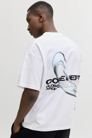 relaxed T-shirt met backprint wit