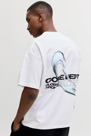 relaxed T-shirt met backprint wit