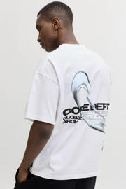 thumbnail: JACK & JONES CORE relaxed T-shirt met backprint wit