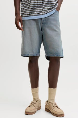 loose fit denim short - mediumblauw denim