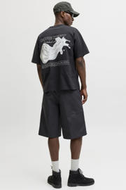thumbnail: JACK & JONES CORE relaxed T-shirt met backprint zwart