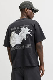 thumbnail: JACK & JONES CORE relaxed T-shirt met backprint zwart