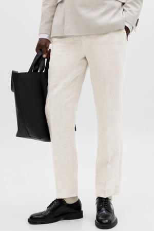 JPRBLAMARTIN slim pantalon met linnen beige