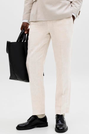 JPRBLAMARTIN slim pantalon met linnen beige