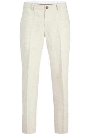 JPRBLAMARTIN slim pantalon met linnen beige