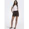 ONLY high waist regular fit short met linnen - bruin