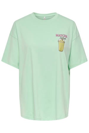T-shirt met backprint - lichtgroen