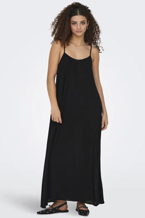 viscose maxi halterjurk - zwart