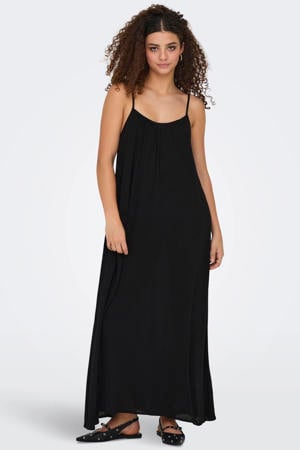 viscose maxi halterjurk - zwart