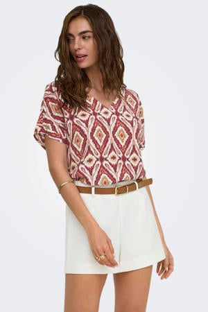 regular fit top met print - meerkleurig