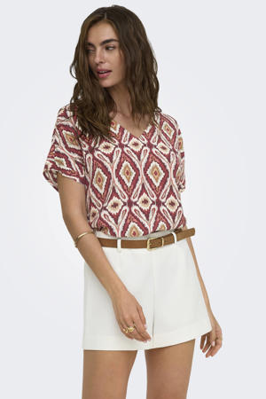 regular fit top met print - meerkleurig