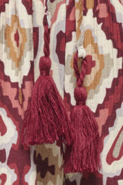 thumbnail: ONLY wide leg broek met print - donkerrood