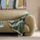 NOUS Living Lentini plaid met blad 125x150 cm - groen/lichtgroen