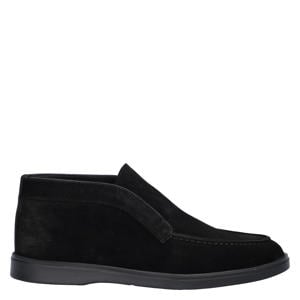 suède enkelboots zwart