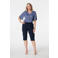 MS Mode top met lurex blauw