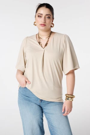 top met lurex zand