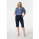 MS Mode slim regular waist capri donkerblauw