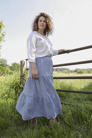 midi rok blauw