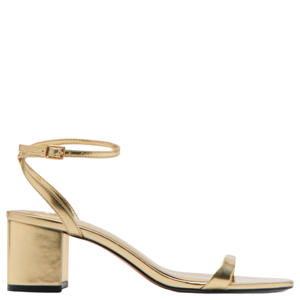 leren sandalettes goud