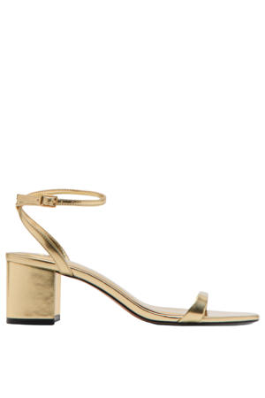 leren sandalettes goud