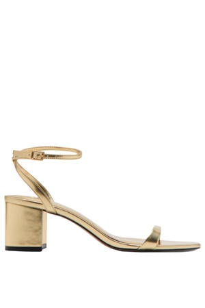 leren sandalettes goud