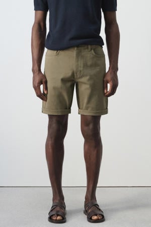 denim slim short kaki