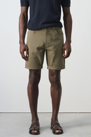 denim slim short kaki
