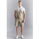 Mango Man slim gestreepte polo beige